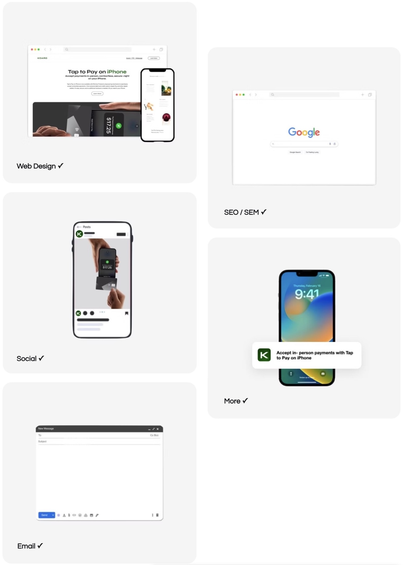 Marketing Assets - Web Design, SEO/SEM, Social, More, and Email services